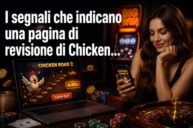 I segnali che indicano una pagina di revisione di Chicken Road 2