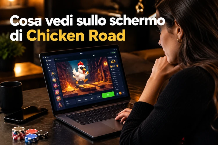 Cosa vedi sullo schermo di Chicken Road
